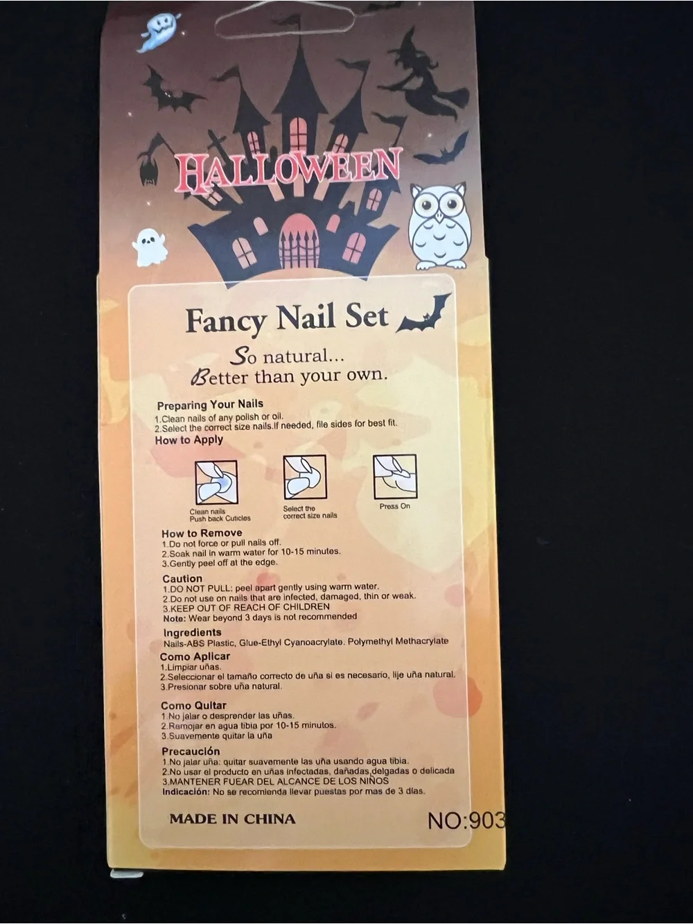 Halloween Press-On Nail Set – Orange & Black Halloween Designs